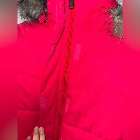 Columbia Women's bright pink ski/snow puffer jacket size M removable snap hood